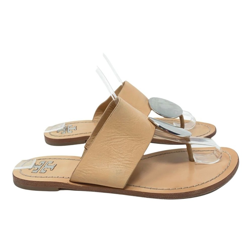 Tory Burch Beige Leather Thong Sandals